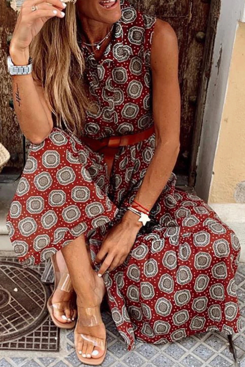 Casual Dot Buckle Basic Mandarin Collar A Line Dresses(3 Colors) - Image 4