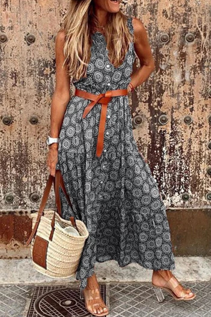 Casual Dot Buckle Basic Mandarin Collar A Line Dresses(3 Colors) - Image 2