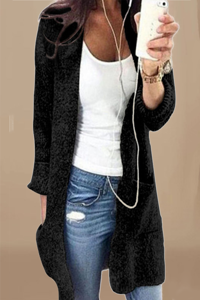 Casual Solid Patchwork Cardigans - Image 2