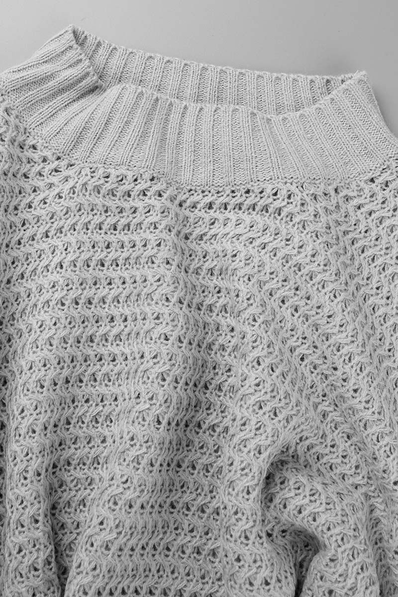 Fashion Street Solid Slit O Neck Sweaters(4 Colors) - Image 12