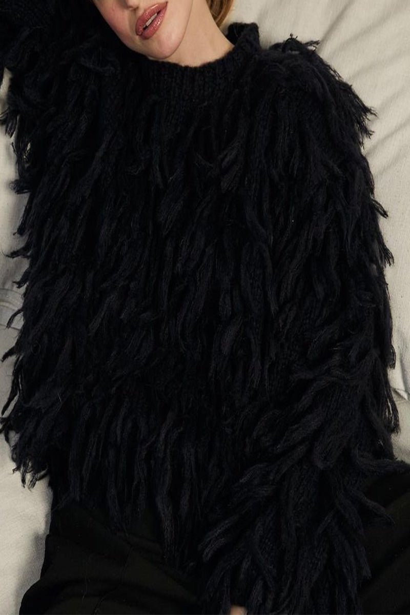 British Style Elegant Solid Tassel O Neck Sweaters(5 Colors) - Image 2