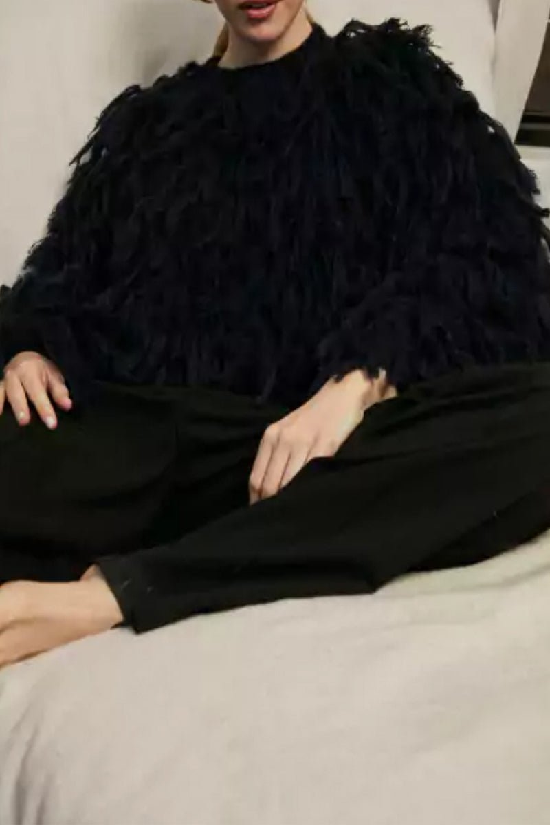 British Style Elegant Solid Tassel O Neck Sweaters(5 Colors) - Image 7