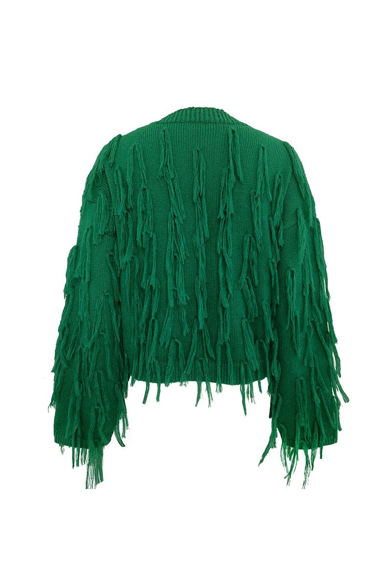 British Style Elegant Solid Tassel O Neck Sweaters(5 Colors) - Image 13