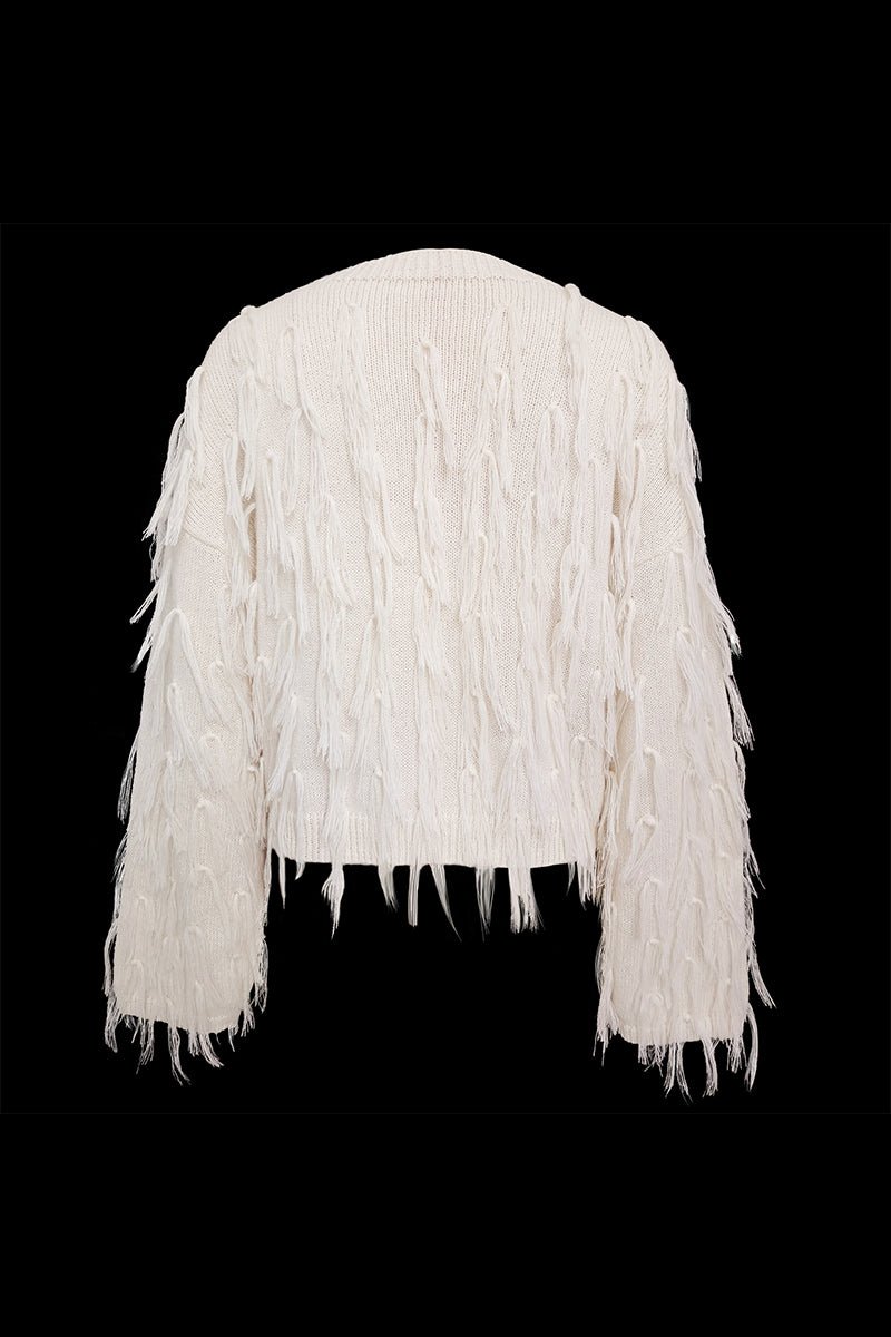 British Style Elegant Solid Tassel O Neck Sweaters(5 Colors) - Image 11