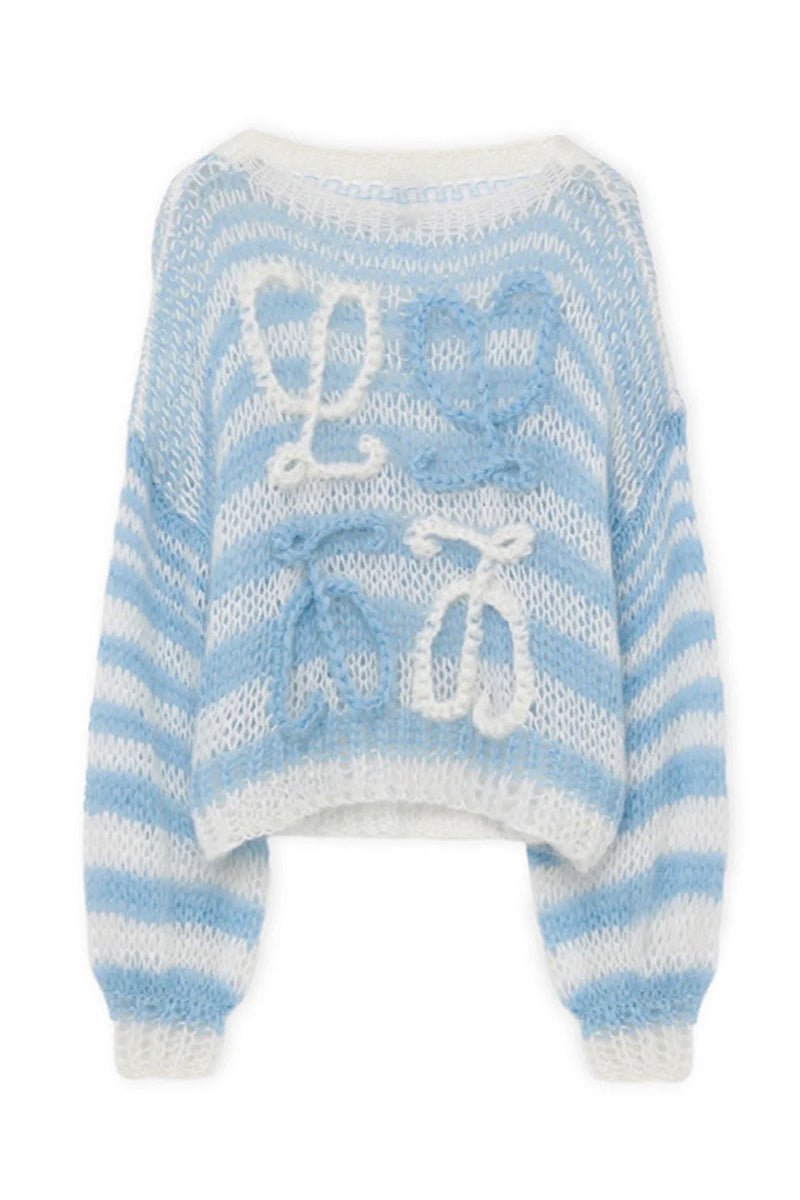 Casual Striped Patchwork O Neck Sweaters - Image 7