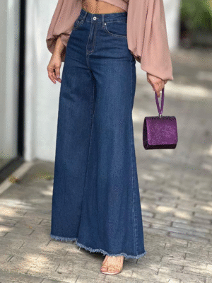 Urban Plain Loose Long Wide leg  Jeans